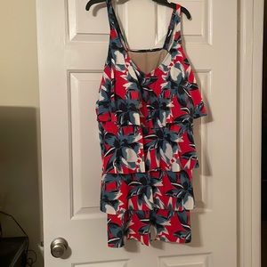 Catherine’s gently used swimsuit. Layered with one piece underneath. Sz. 28